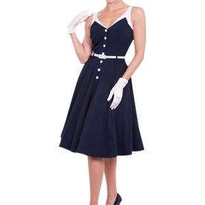 Seabreeze Navy Swing Dress - Tatyana Bettie Page